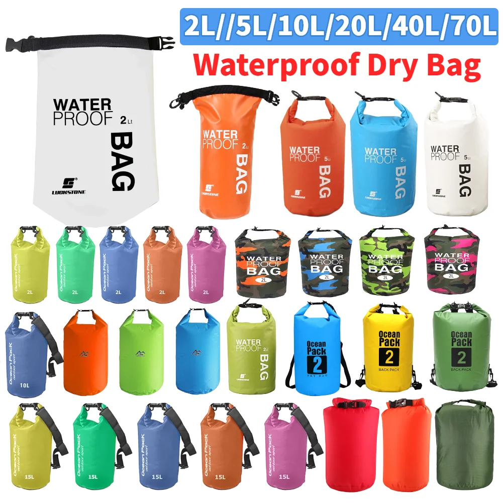 Dry Bag Roll Top - 2L/5L/10L/20L/40L PVC Waterdichte Dry Bag Rafting